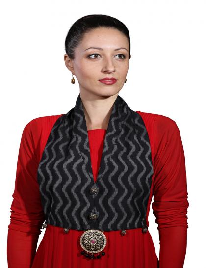 black-ikkat-waistcoat-