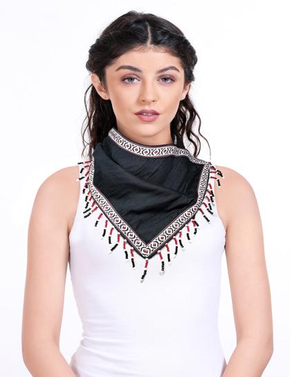 blackred--white-raw-silk-beaded-winter-scarf
