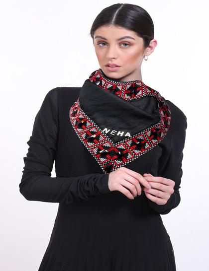 black-raw-silk-winter-scarf-with-red--black-woven-border