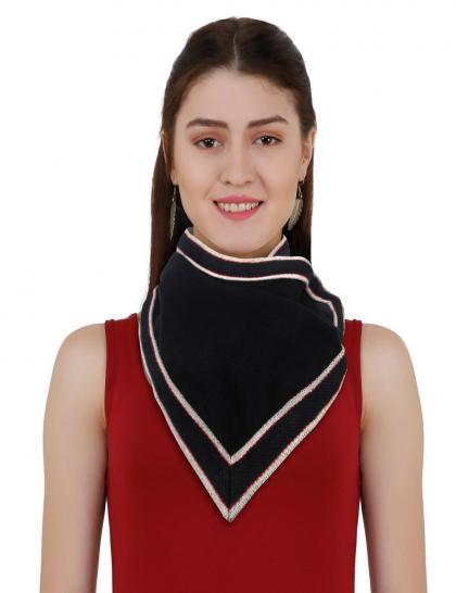 Black, Red & White Woollen Scarf