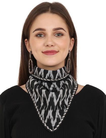 black--silver-ikkat-choker-style-scarf-