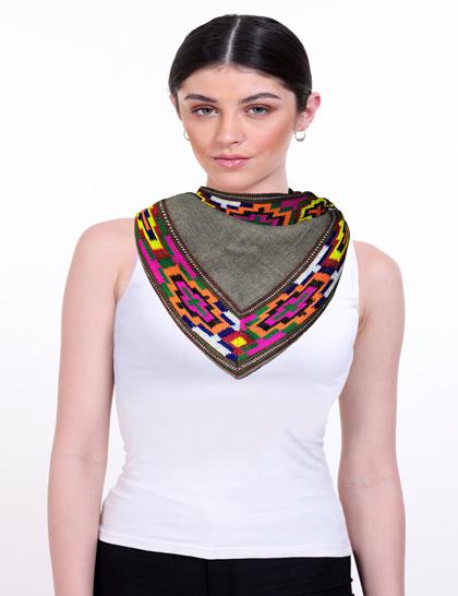 brown-neck-warmer-with-multicolour-hp-woven-border