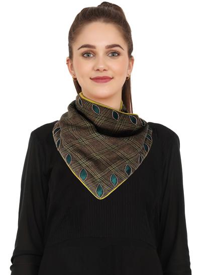 brown-wool-winter-scarf-with-leaf-embroidery