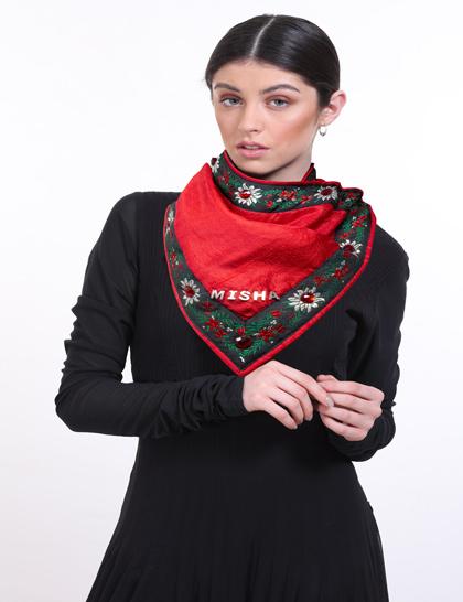 customized-red-raw-silk-neck-warmer--with-beaded--sequined-xmas-border