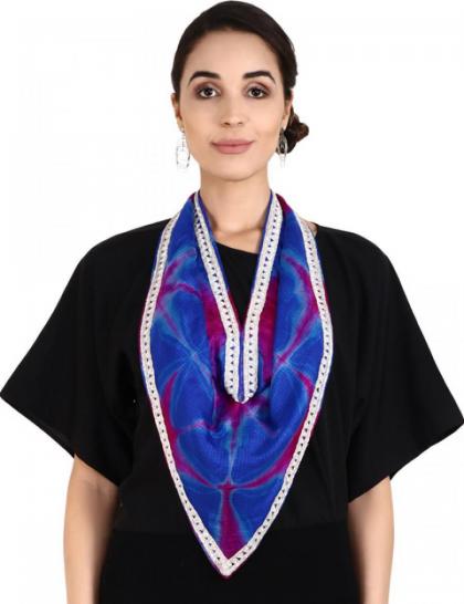 electric--pink-kota-scarf-with-silver-thread-border