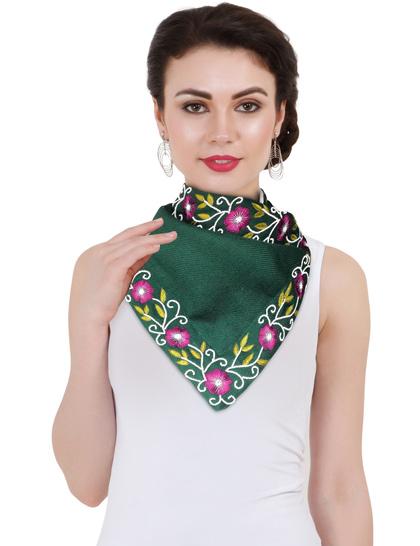green--pink-hand-embroidered--beaded-winter-scarf