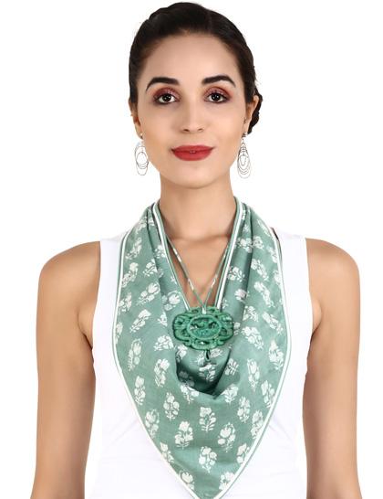green--white-printed-cotton-scarf-with-jade-pendant-