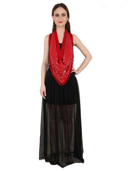 red-chiffon-sequin-scarf-with-frill-