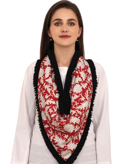 red--white-floral-cotton-scarf-with-black-frill-border