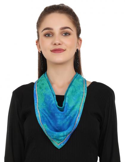 Shaded Turquoise Chanderi Scarf
