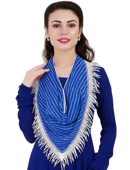 shaded-blue-leheriya-white-tasseled-scarf